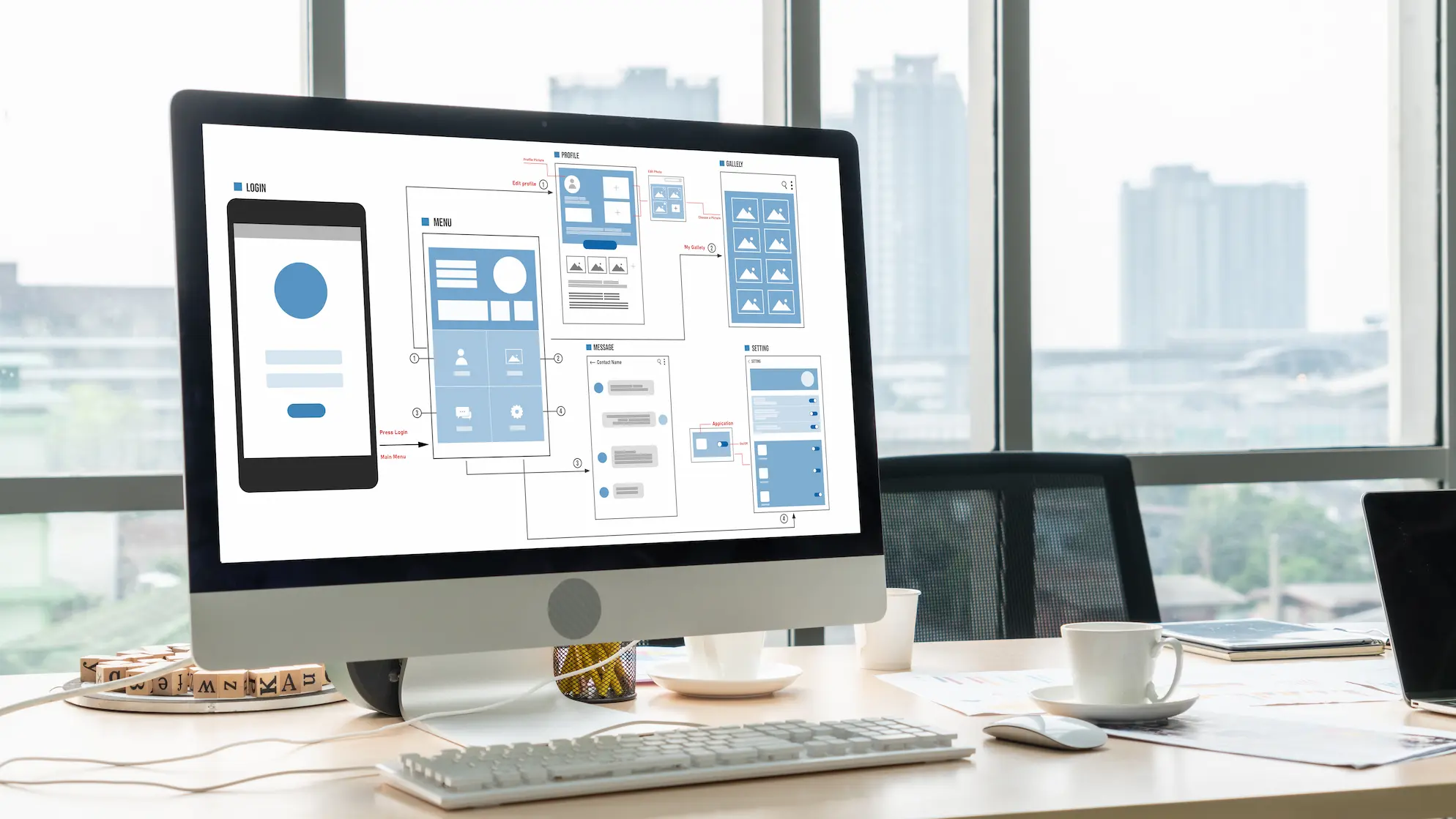 illustration de la conception d'une application mobile